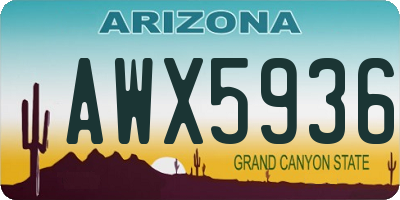 AZ license plate AWX5936