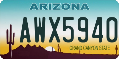 AZ license plate AWX5940