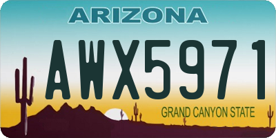 AZ license plate AWX5971