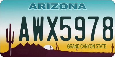 AZ license plate AWX5978