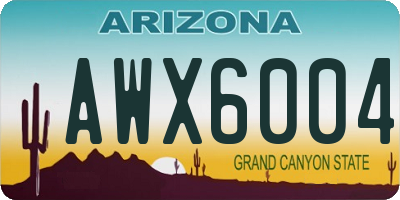AZ license plate AWX6004