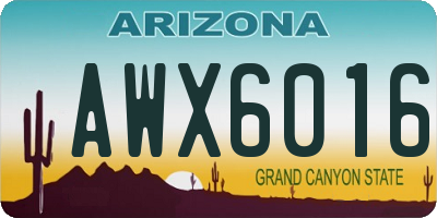AZ license plate AWX6016