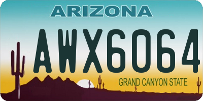 AZ license plate AWX6064