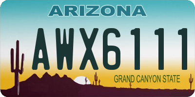 AZ license plate AWX6111