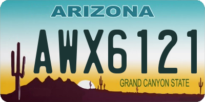 AZ license plate AWX6121