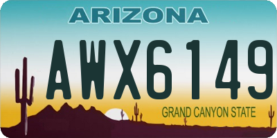 AZ license plate AWX6149