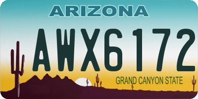 AZ license plate AWX6172