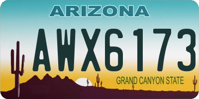 AZ license plate AWX6173