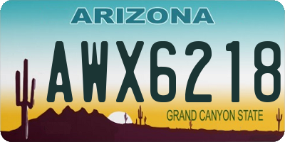 AZ license plate AWX6218