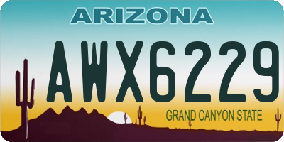 AZ license plate AWX6229
