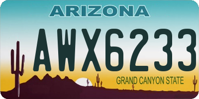 AZ license plate AWX6233