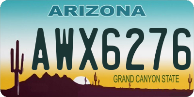 AZ license plate AWX6276