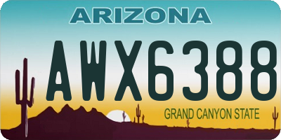 AZ license plate AWX6388