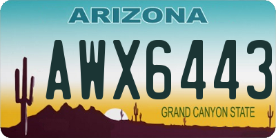 AZ license plate AWX6443