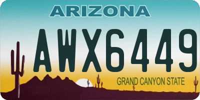 AZ license plate AWX6449