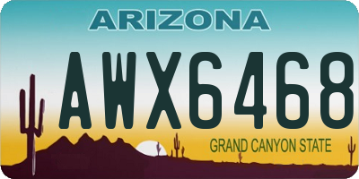 AZ license plate AWX6468