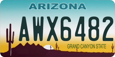 AZ license plate AWX6482