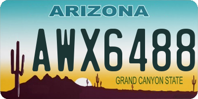 AZ license plate AWX6488
