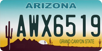 AZ license plate AWX6519