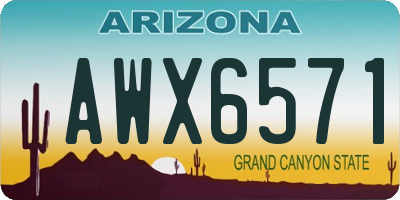 AZ license plate AWX6571