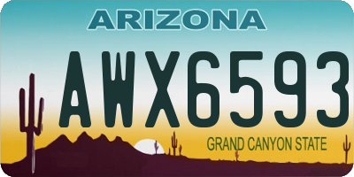 AZ license plate AWX6593