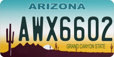 AZ license plate AWX6602