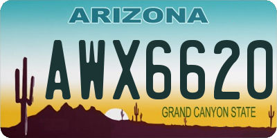 AZ license plate AWX6620