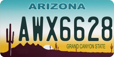 AZ license plate AWX6628