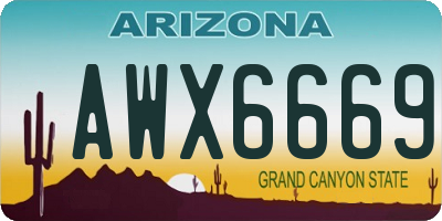 AZ license plate AWX6669