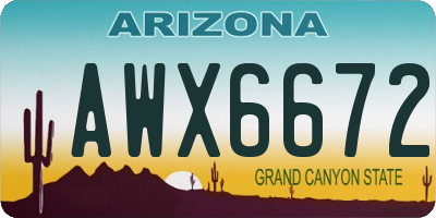 AZ license plate AWX6672