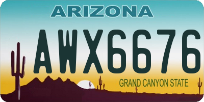 AZ license plate AWX6676
