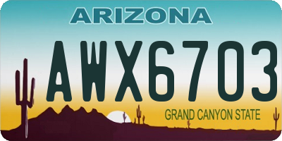 AZ license plate AWX6703