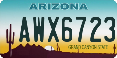 AZ license plate AWX6723