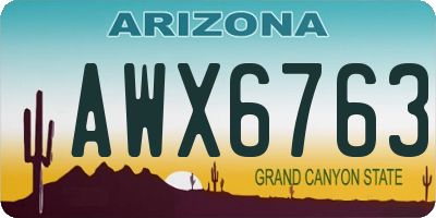 AZ license plate AWX6763
