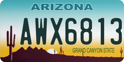 AZ license plate AWX6813