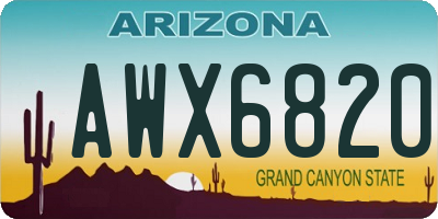 AZ license plate AWX6820