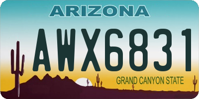 AZ license plate AWX6831