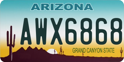 AZ license plate AWX6868