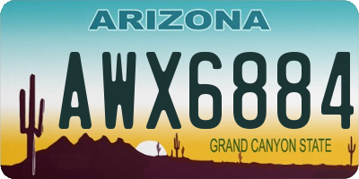 AZ license plate AWX6884