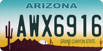 AZ license plate AWX6916