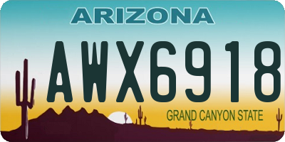 AZ license plate AWX6918