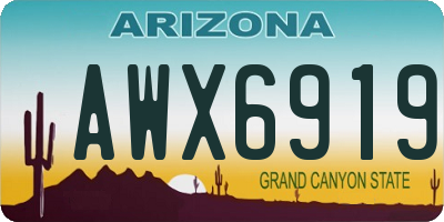 AZ license plate AWX6919