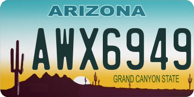 AZ license plate AWX6949
