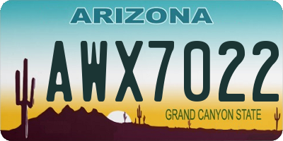 AZ license plate AWX7022