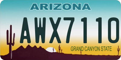 AZ license plate AWX7110