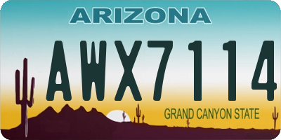 AZ license plate AWX7114