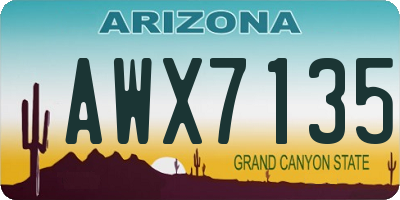 AZ license plate AWX7135