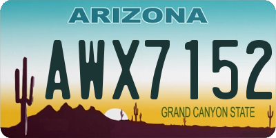 AZ license plate AWX7152
