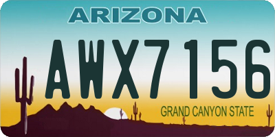AZ license plate AWX7156