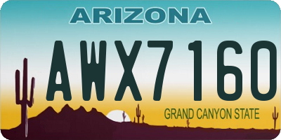 AZ license plate AWX7160